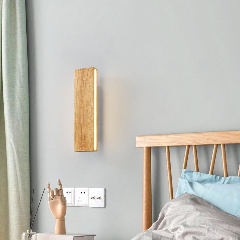 Rectangle Wall Mounted Lamp Modern Simplicity Wood Wall Mount Lamp for Living Room