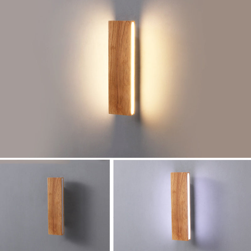 Rectangle Wall Mounted Lamp Modern Simplicity Wood Wall Mount Lamp for Living Room