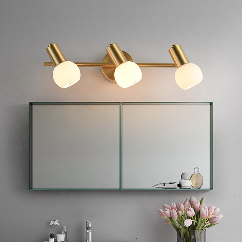 Postmodern Globe Vanity Sconce Lights Milk Glass Wall Monte Funture per bagno