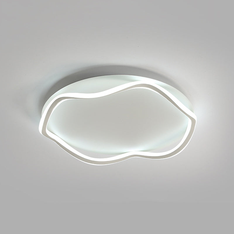 Lámpara circular de montaje en techo, estilo minimalista, luz LED de montaje empotrado en techo de metal