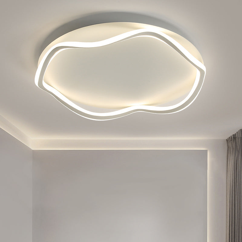 Lámpara circular de montaje en techo, estilo minimalista, luz LED de montaje empotrado en techo de metal