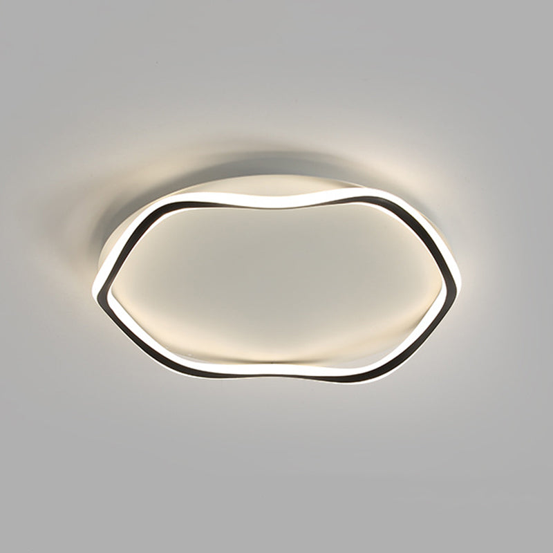 Lámpara circular de montaje en techo, estilo minimalista, luz LED de montaje empotrado en techo de metal