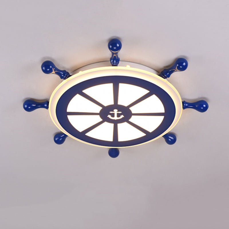 Plafonnier Ancre Style Enfants En Métal LED Chambre Plafond Plafonnier En Bleu
