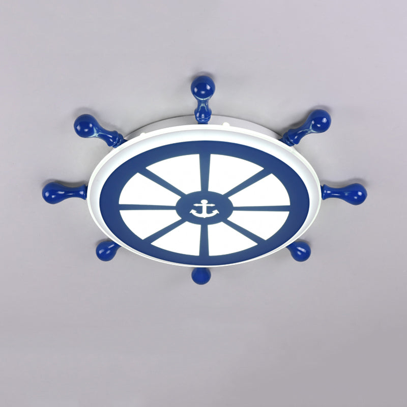 Plafonnier Ancre Style Enfants En Métal LED Chambre Plafond Plafonnier En Bleu