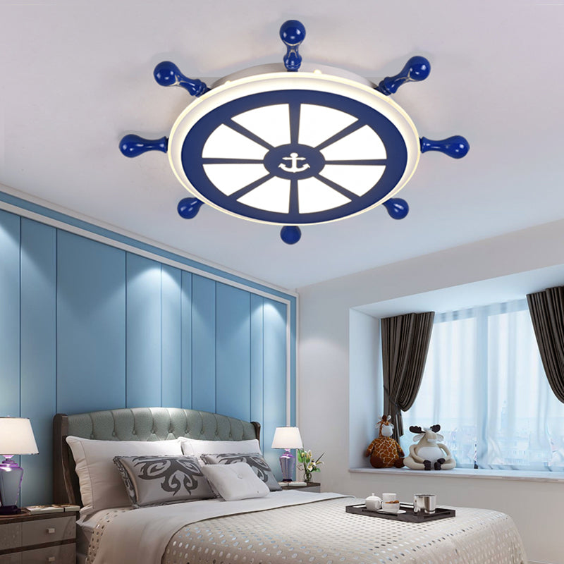 Plafonnier Ancre Style Enfants En Métal LED Chambre Plafond Plafonnier En Bleu