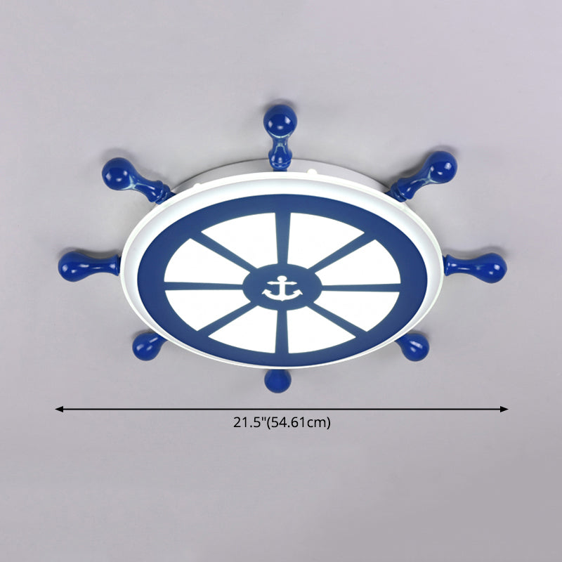 Plafonnier Ancre Style Enfants En Métal LED Chambre Plafond Plafonnier En Bleu