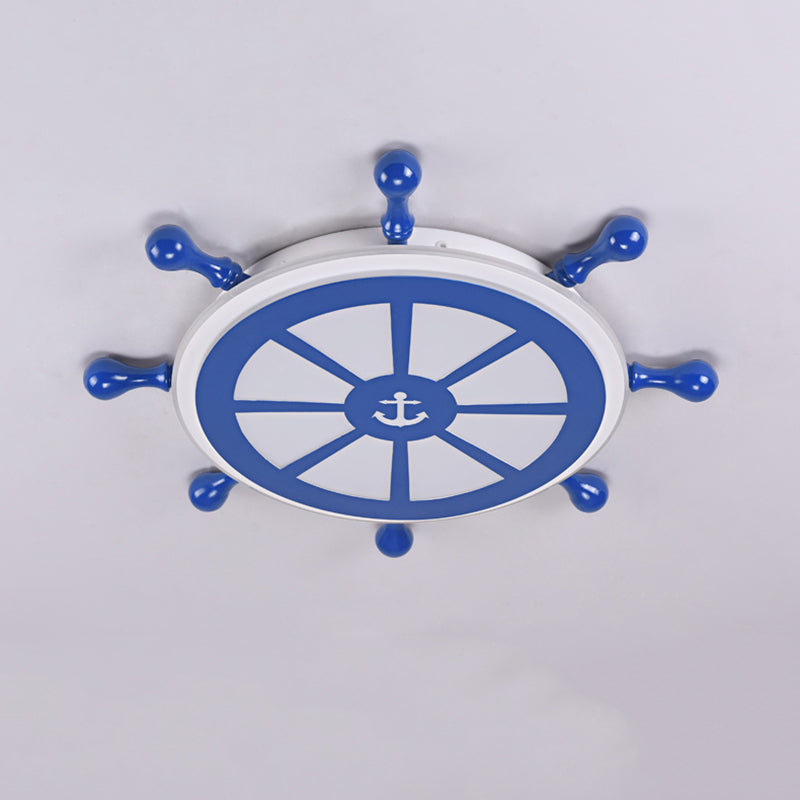 Plafonnier Ancre Style Enfants En Métal LED Chambre Plafond Plafonnier En Bleu