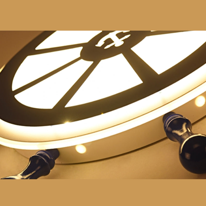 Plafonnier Ancre Style Enfants En Métal LED Chambre Plafond Plafonnier En Bleu