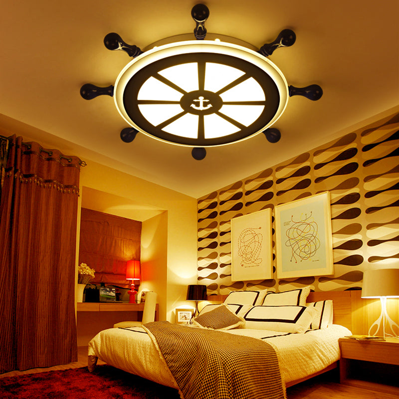 Plafonnier Ancre Style Enfants En Métal LED Chambre Plafond Plafonnier En Bleu