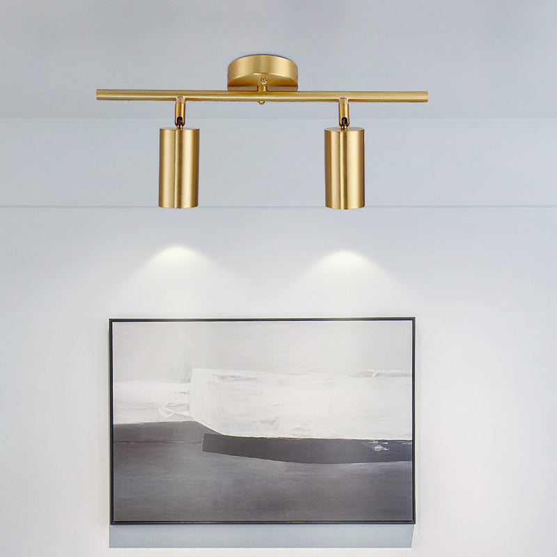 Postmodern Simplicity Cylinder Vanity Sconce Lights Brass Wall Mount Light Fixture for Bathroom