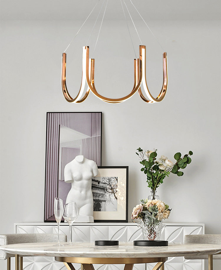 Éclairage suspendu en métal en U simple LED PRENDANT PRENDANT