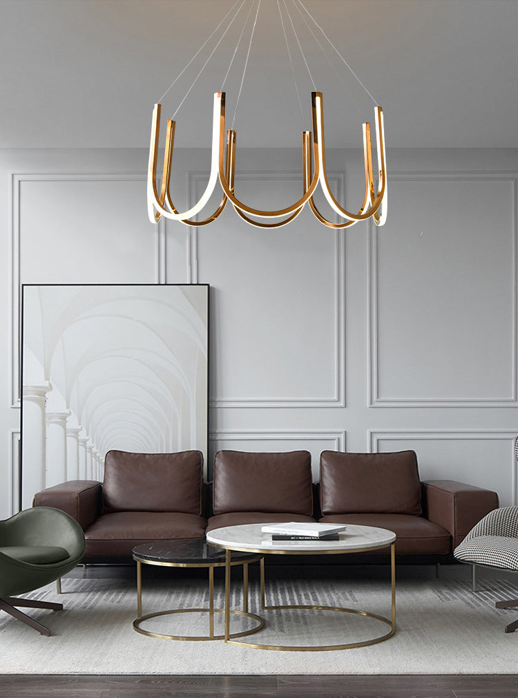 Éclairage suspendu en métal en U simple LED PRENDANT PRENDANT