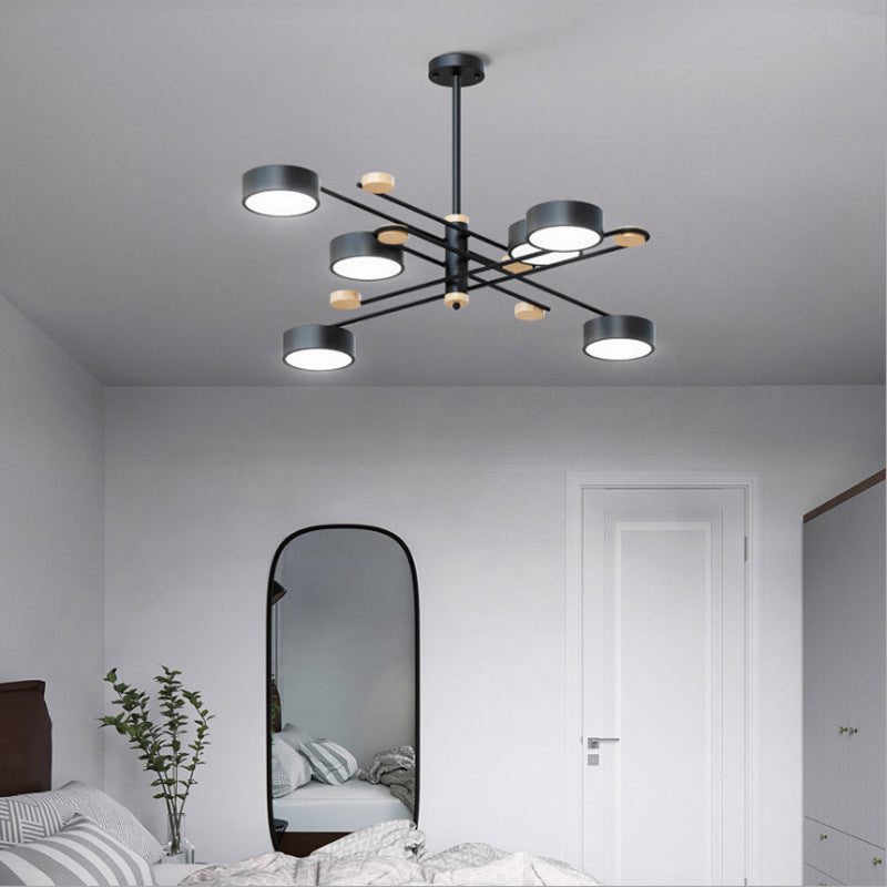 Nordic Starburst Chandelier Lighting Fixture Metal Living Room LED Ceiling Chandelier