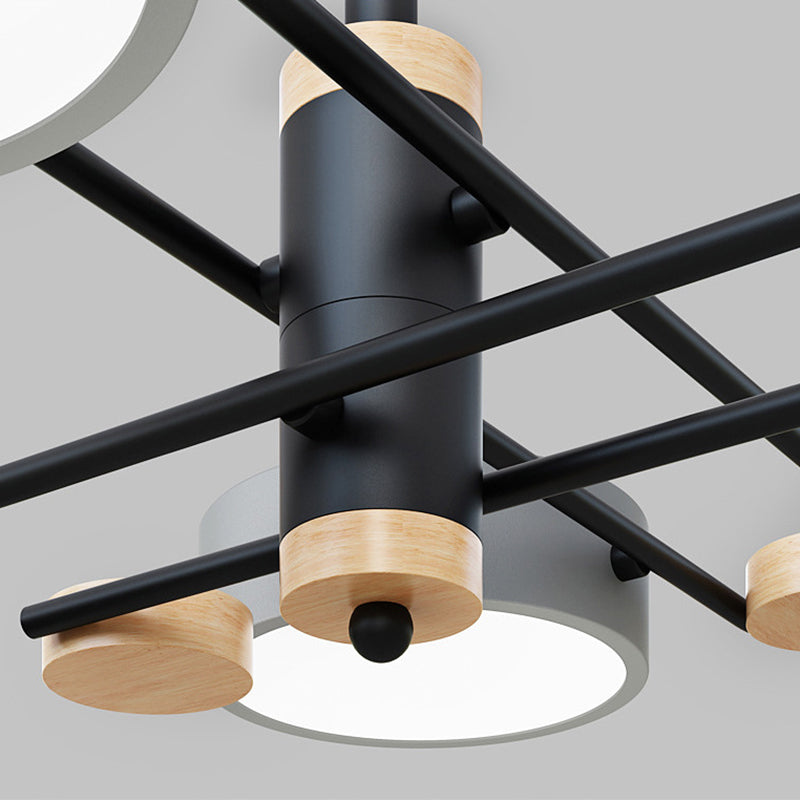 Nordic Starburst Chandelier Lighting Fixture Metal Living Room LED Ceiling Chandelier