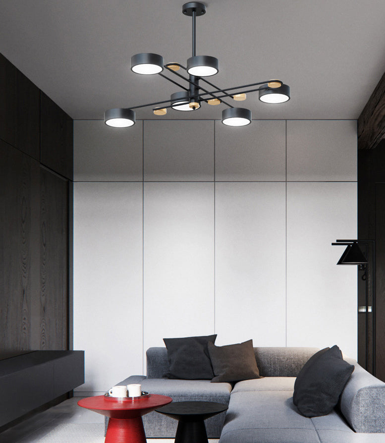 Nordic Starburst Chandelier Lighting Fixture Metal Living Room LED Ceiling Chandelier