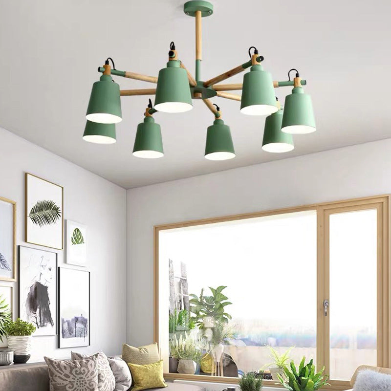 Metal Cone Shaped Chandelier Light Fixture Nordic Style LED Suspension Pendant Light