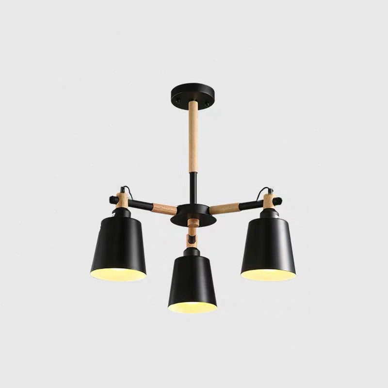 Metal Cone Shaped Chandelier Light Fixture Nordic Style LED Suspension Pendant Light