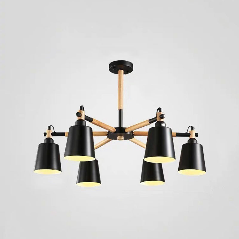 Metal Cone Shaped Chandelier Light Fixture Nordic Style LED Suspension Pendant Light