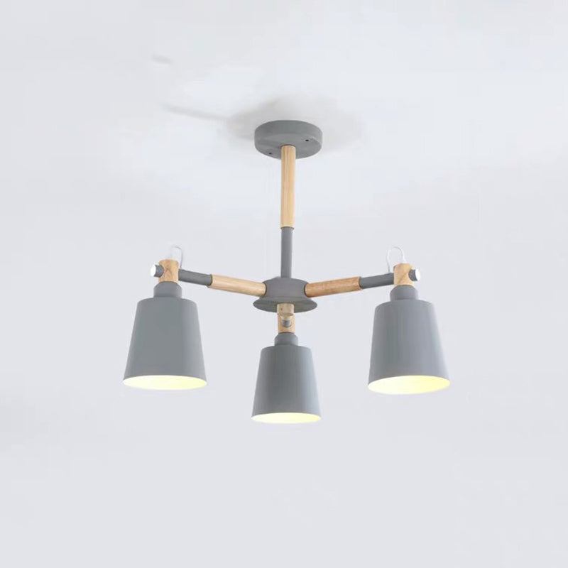 Metal Cone Shaped Chandelier Light Fixture Nordic Style LED Suspension Pendant Light