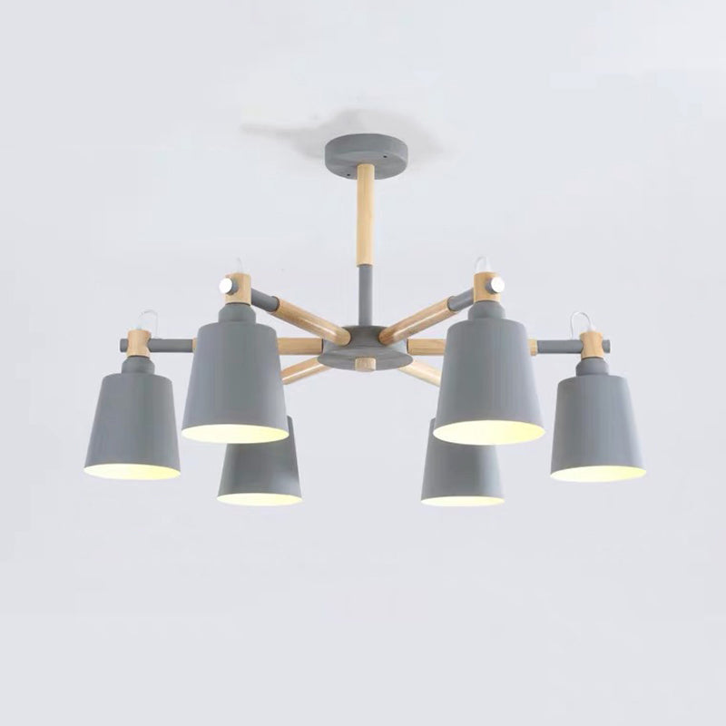 Metal Cone Shaped Chandelier Light Fixture Nordic Style LED Suspension Pendant Light