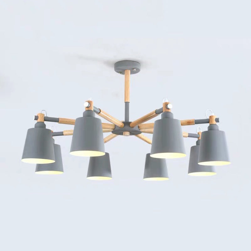 Metal Cone Shaped Chandelier Light Fixture Nordic Style LED Suspension Pendant Light