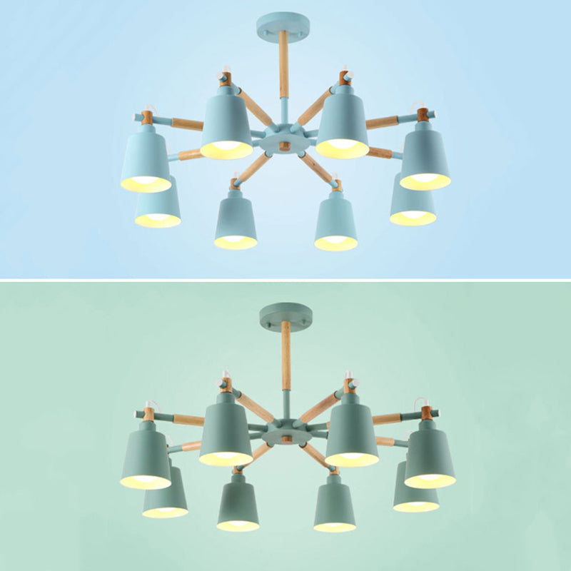 Metal Cone Shaped Chandelier Light Fixture Nordic Style LED Suspension Pendant Light