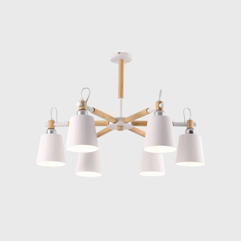 Metal Cone Shaped Chandelier Light Fixture Nordic Style LED Suspension Pendant Light