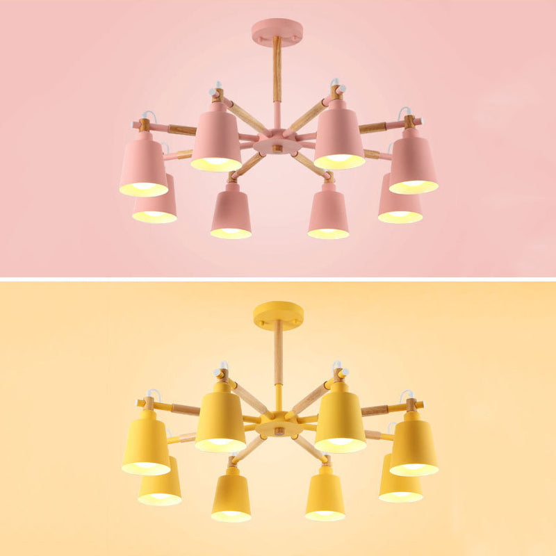 Metal Cone Shaped Chandelier Light Fixture Nordic Style LED Suspension Pendant Light
