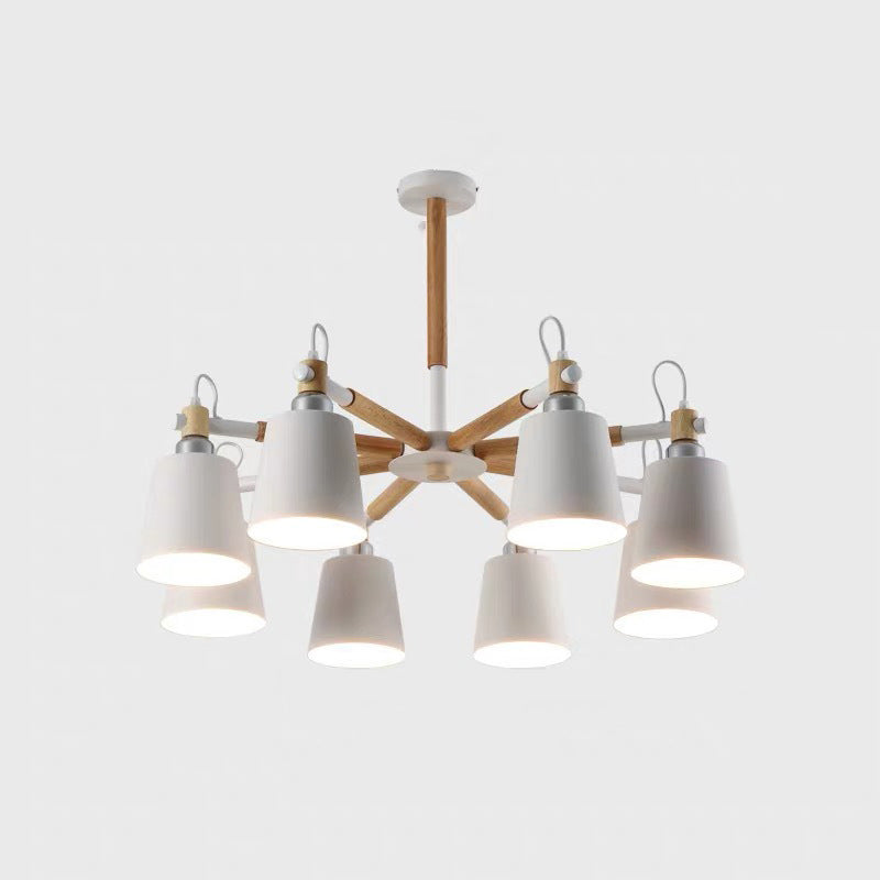 Metal Cone Shaped Chandelier Light Fixture Nordic Style LED Suspension Pendant Light