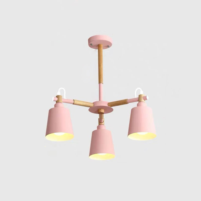 Metal Cone Shaped Chandelier Light Fixture Nordic Style LED Suspension Pendant Light