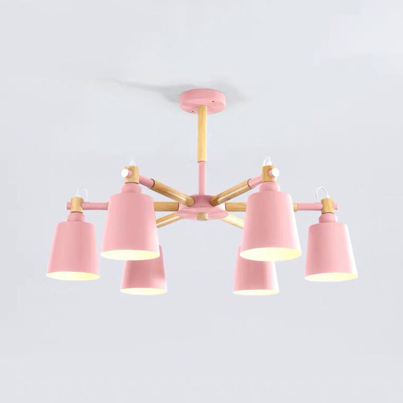 Metal Cone Shaped Chandelier Light Fixture Nordic Style LED Suspension Pendant Light