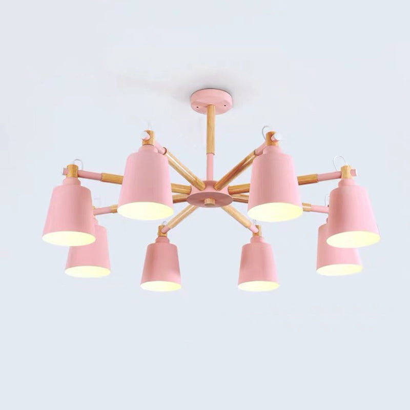 Metal Cone Shaped Chandelier Light Fixture Nordic Style LED Suspension Pendant Light