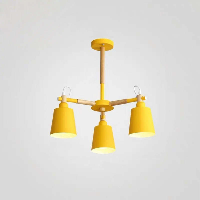 Metal Cone Shaped Chandelier Light Fixture Nordic Style LED Suspension Pendant Light