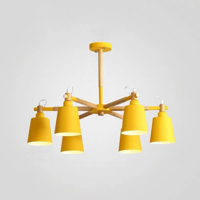 Metal Cone Shaped Chandelier Light Fixture Nordic Style LED Suspension Pendant Light