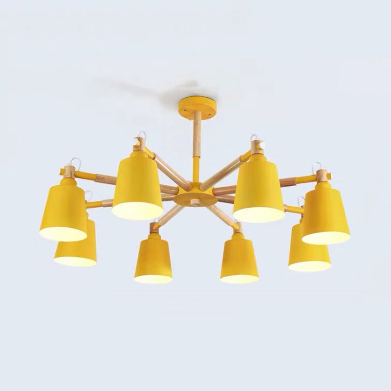 Metal Cone Shaped Chandelier Light Fixture Nordic Style LED Suspension Pendant Light