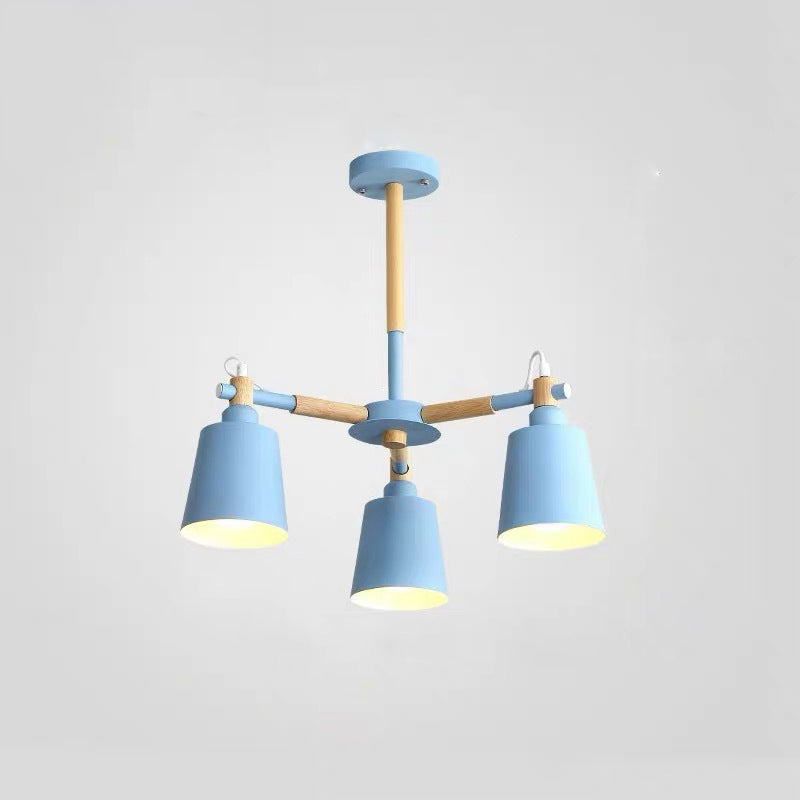 Metal Cone Shaped Chandelier Light Fixture Nordic Style LED Suspension Pendant Light