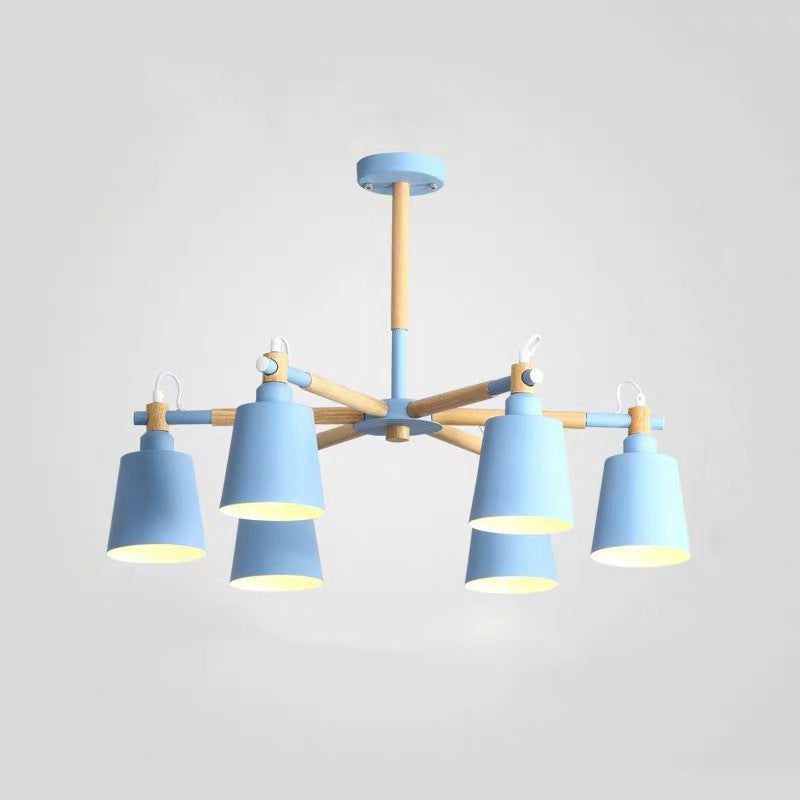 Metal Cone Shaped Chandelier Light Fixture Nordic Style LED Suspension Pendant Light