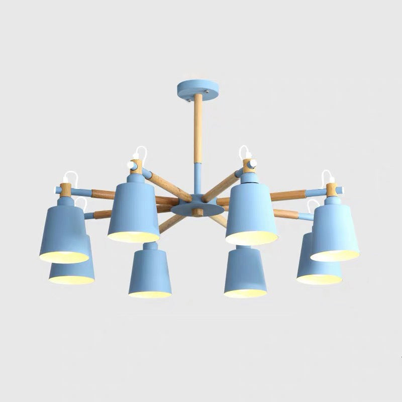 Metal Cone Shaped Chandelier Light Fixture Nordic Style LED Suspension Pendant Light
