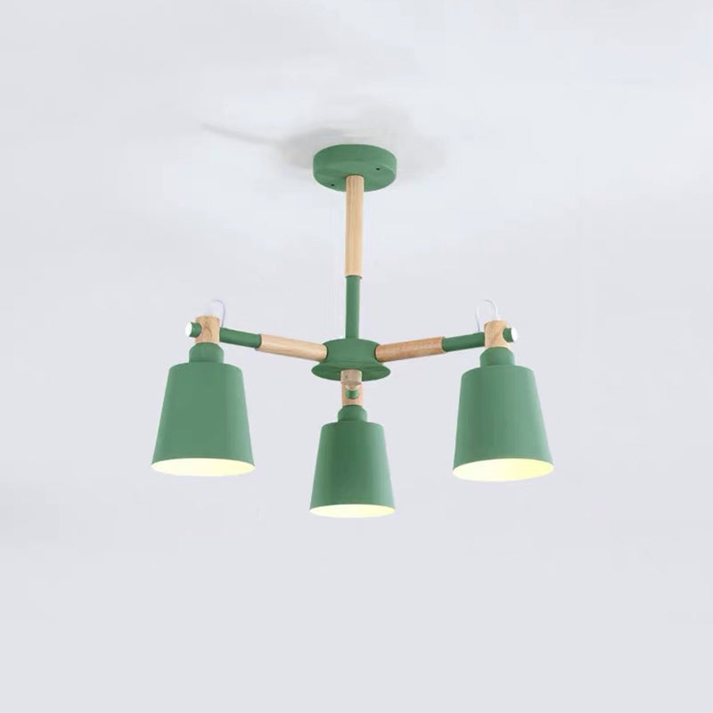 Metal Cone Shaped Chandelier Light Fixture Nordic Style LED Suspension Pendant Light