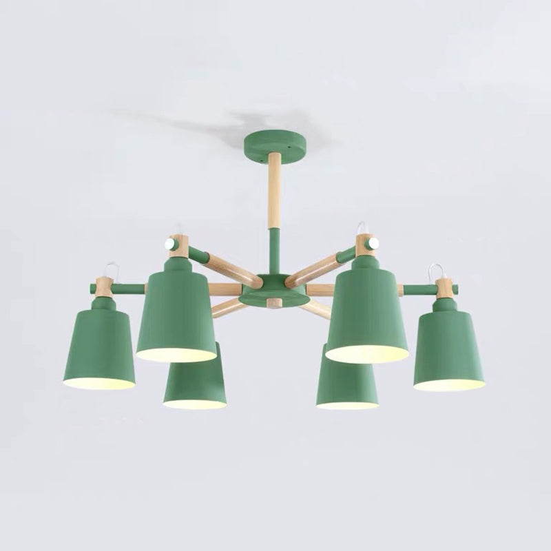 Metal Cone Shaped Chandelier Light Fixture Nordic Style LED Suspension Pendant Light