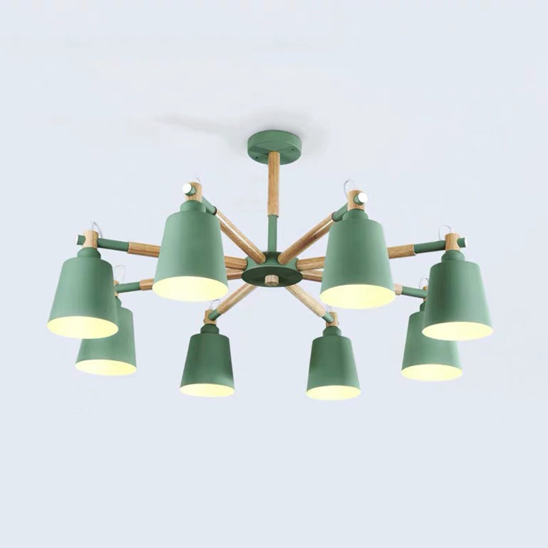 Metal Cone Shaped Chandelier Light Fixture Nordic Style LED Suspension Pendant Light