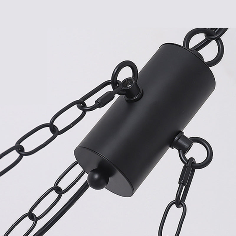 Antique Wood Hanging Pendant Lights Industrial 6-Lights Hanging Lights for Bar