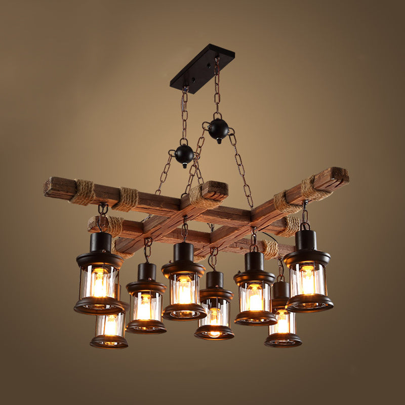 Plafond en bois de bronze antique Pendant les lumières suspendues de style industriel pour salle à manger