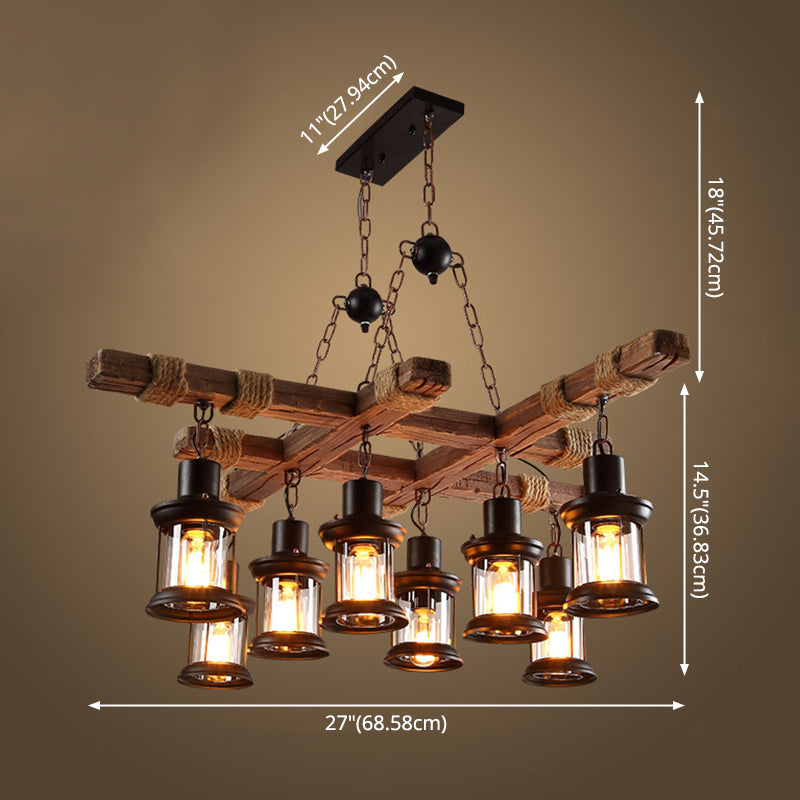 Plafond en bois de bronze antique Pendant les lumières suspendues de style industriel pour salle à manger