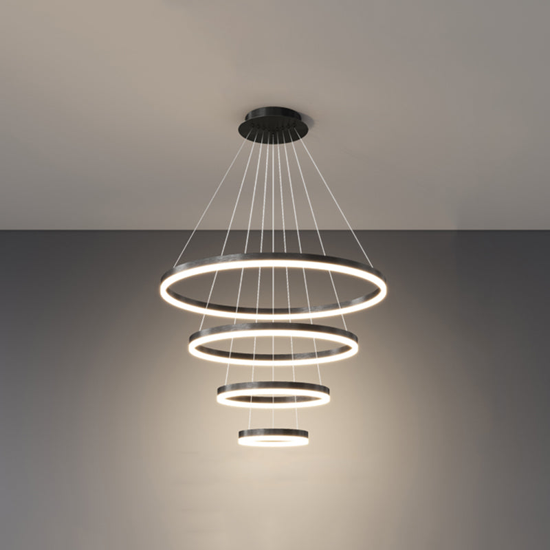 Accesorios colgados de techo de metal negro minimalismo iluminación colgante de niveles led