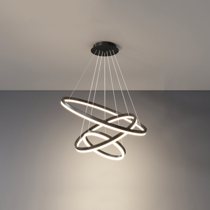 Accesorios colgados de techo de metal negro minimalismo iluminación colgante de niveles led