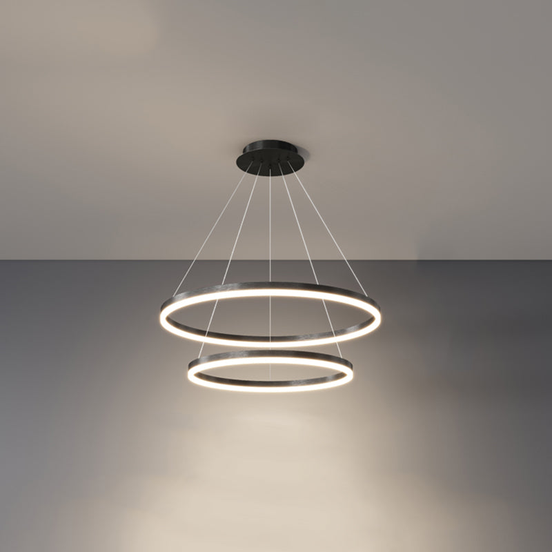 Accesorios colgados de techo de metal negro minimalismo iluminación colgante de niveles led