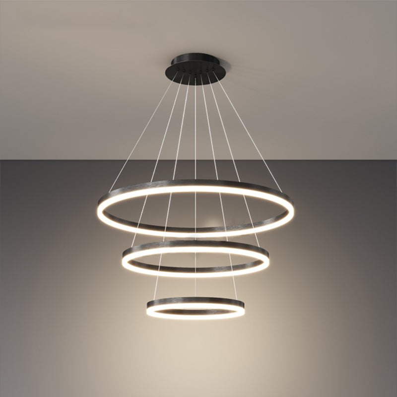 Accesorios colgados de techo de metal negro minimalismo iluminación colgante de niveles led