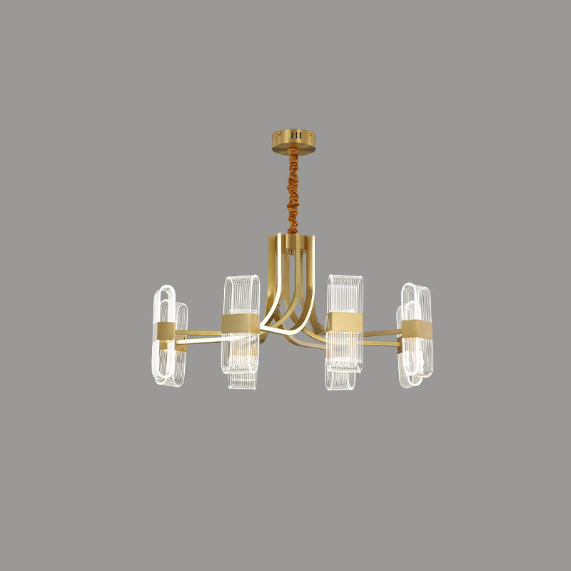 Gold Metal Hanging Pendant Lights Contemporary Sputnik Hanging Lamps for Living Room