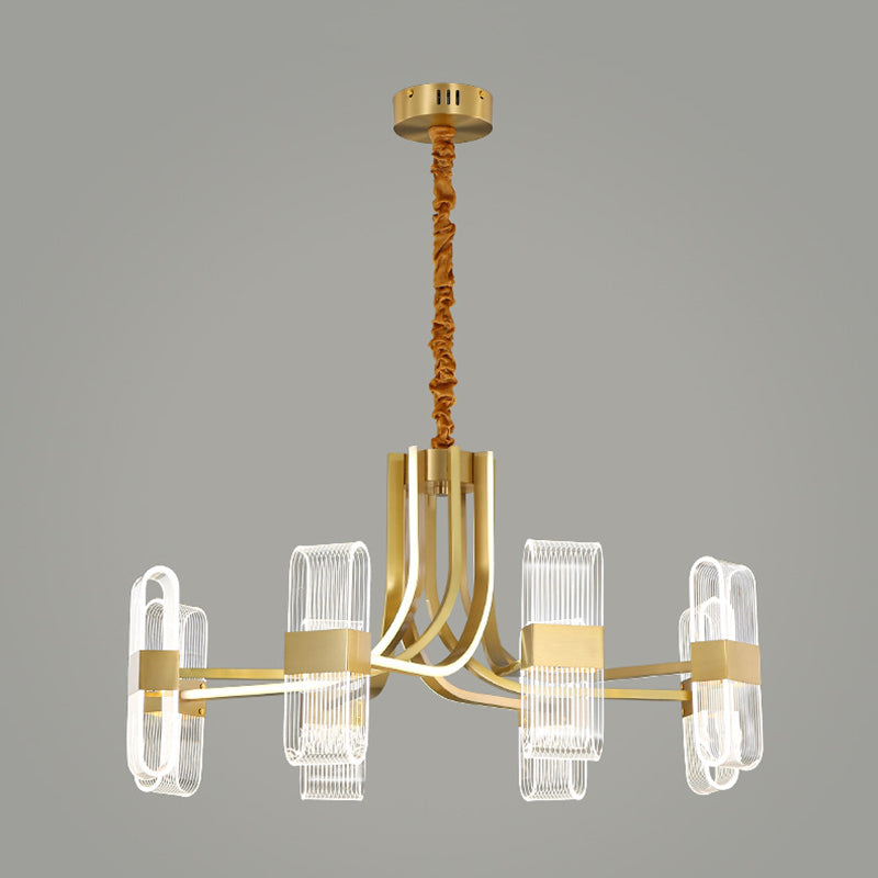 Gold Metal Hanging Pendant Lights Contemporary Sputnik Hanging Lamps for Living Room